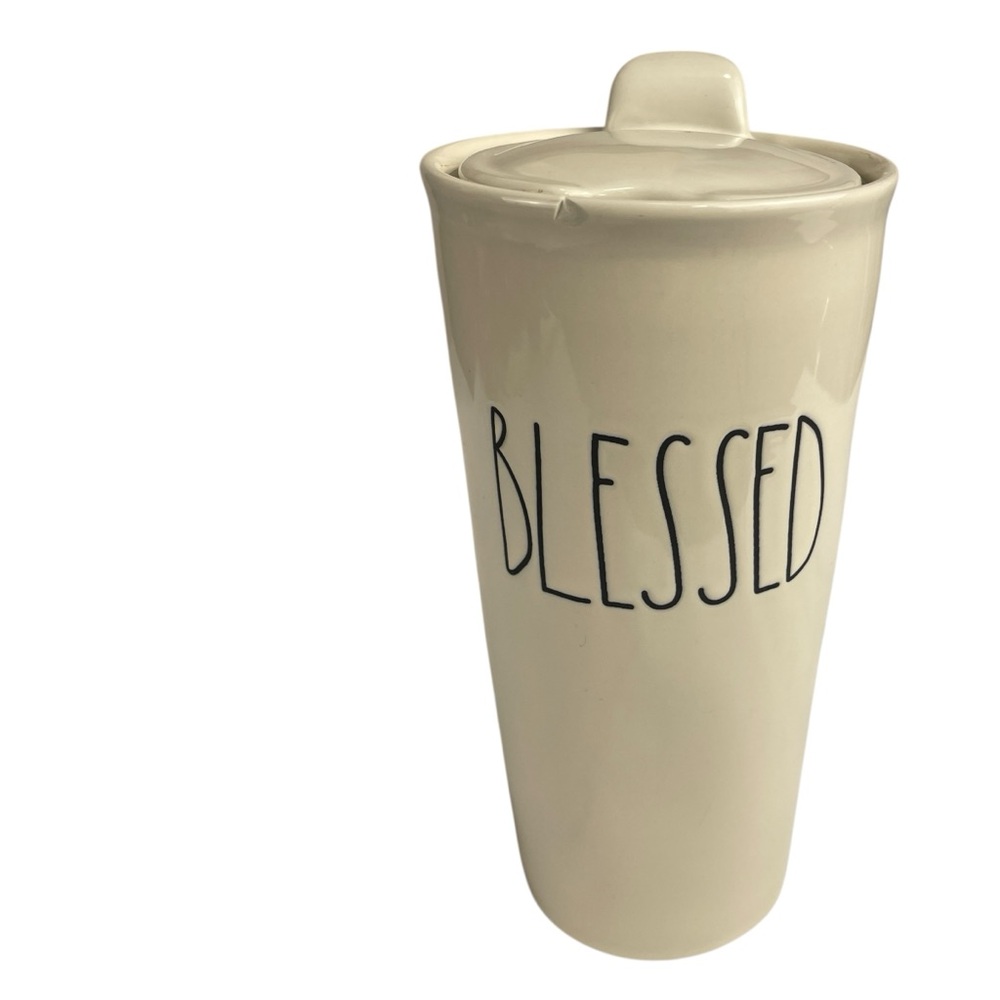 Rae Dunn BLESSED Ceramic Travel Mug wtih Lid